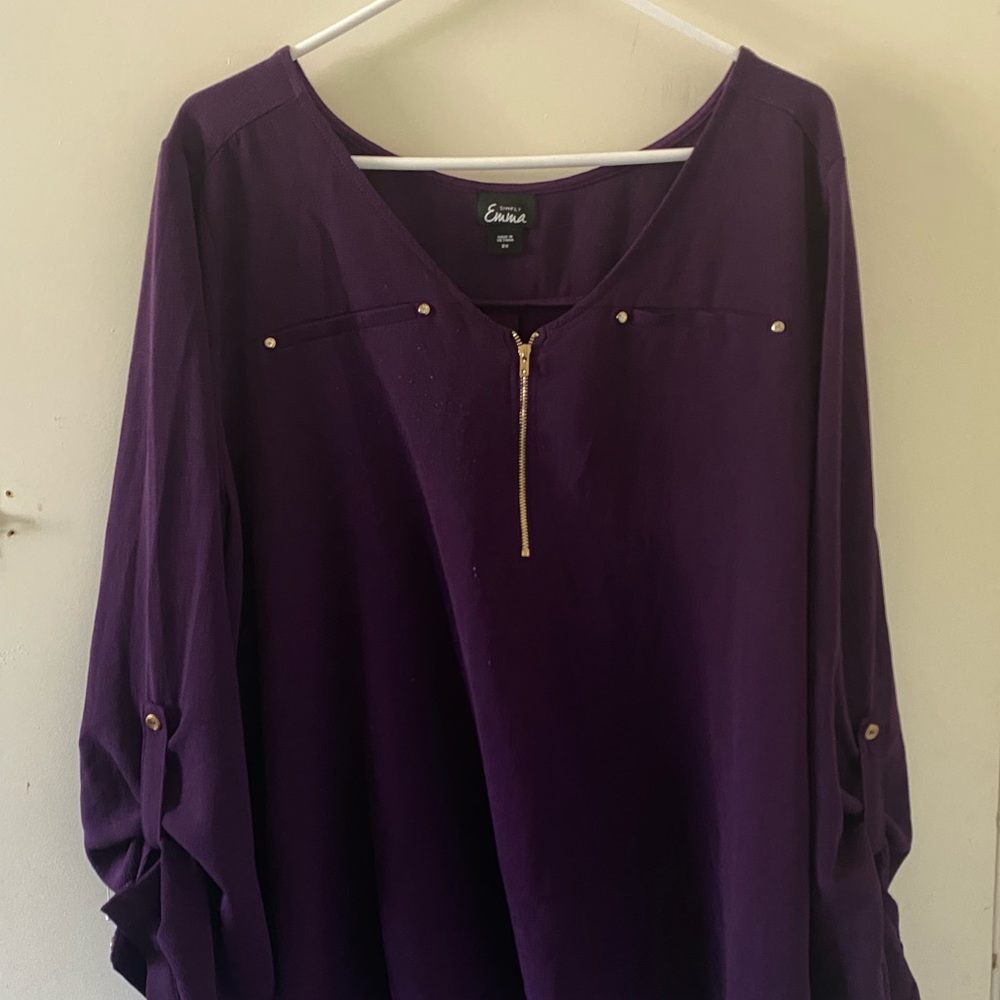 Simply Emma purple blouse size 2XL